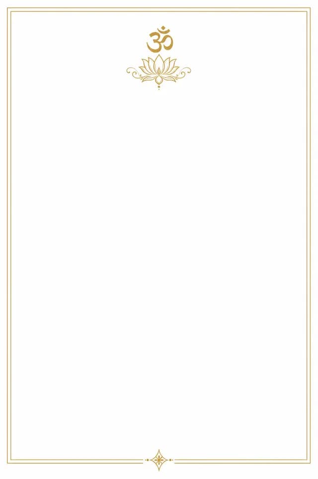 Om Minimal marriage biodata template — a deity emblem above a traditional border