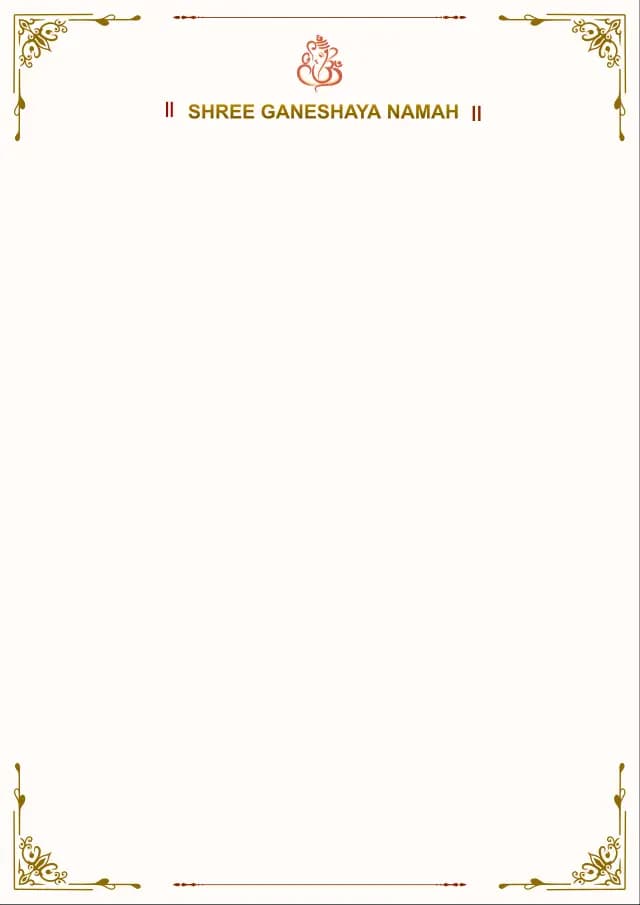 Ganeshaya Classic marriage biodata template — a deity emblem above a traditional border