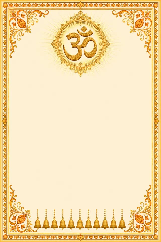 Om Saffron marriage biodata template — a deity emblem above a traditional border