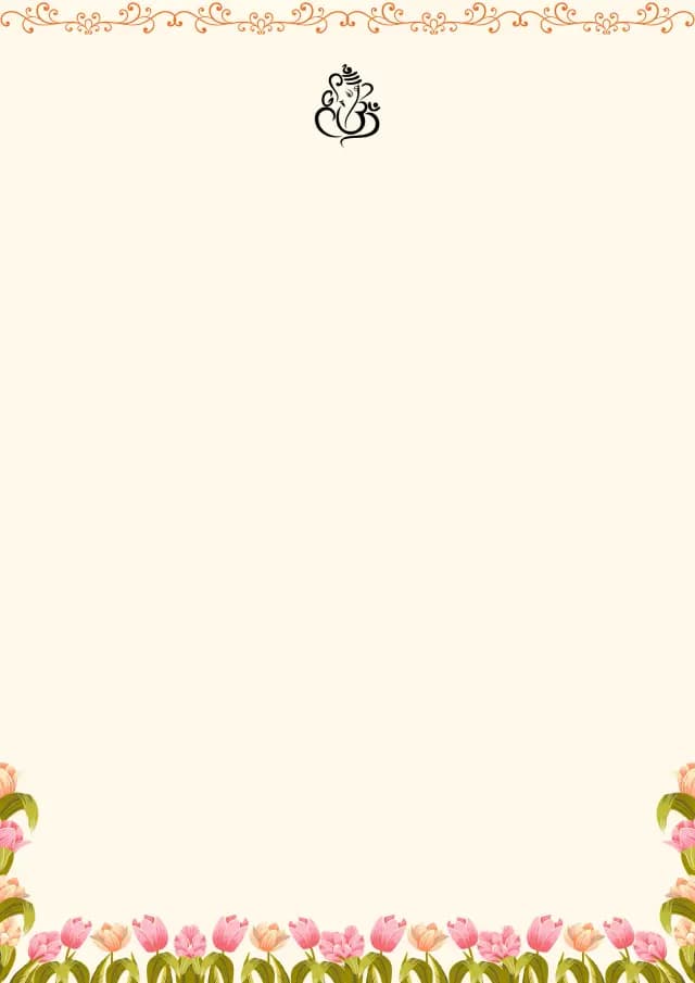 Ganesha Tulip marriage biodata template — a deity emblem above a traditional border